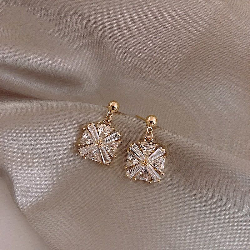 Earrings Charm Jewelry Geometric Square Shiny Crystal DM20X20