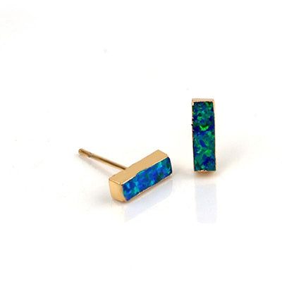 Earrings Charm Jewelry Rectangle Fire Opal Stone #EA014