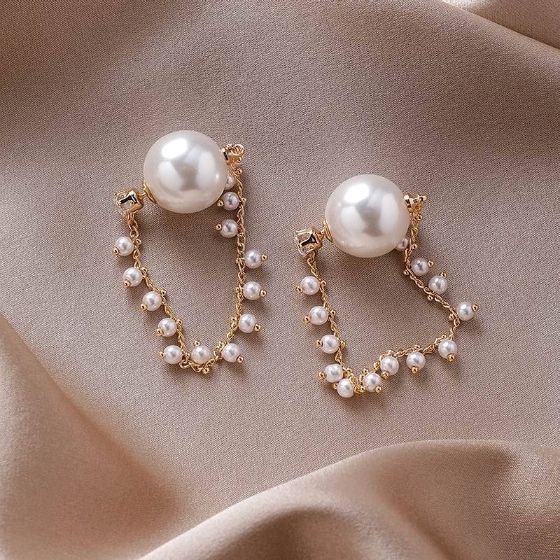 Earrings Charm Jewelry Simulated Pearl Long Earring #ET100