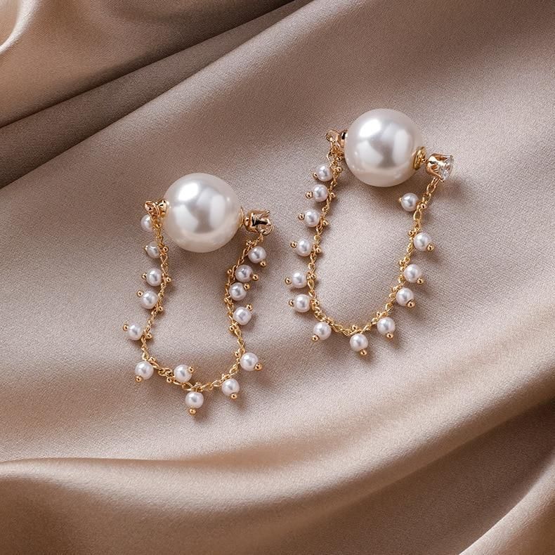 Earrings Charm Jewelry Simulated Pearl Long Earring #ET100