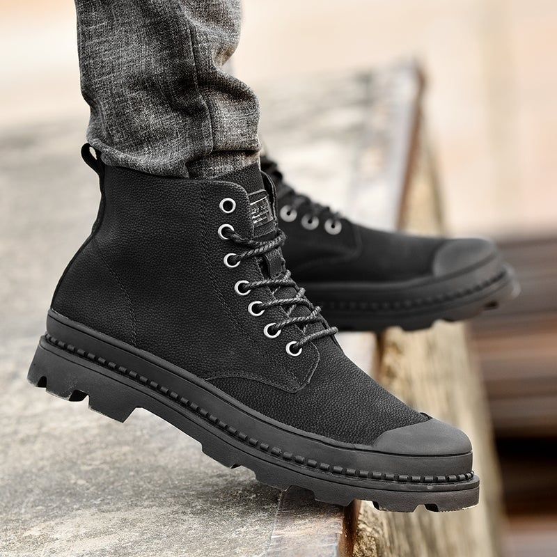 Business  Casual Shoes Lace Up Black Ankle Boots JOS0132