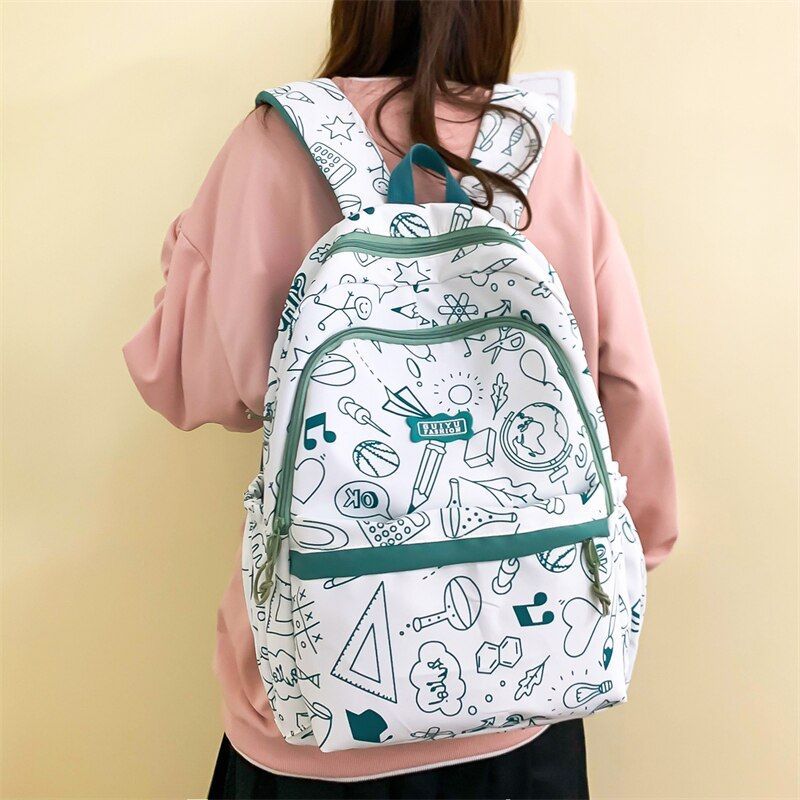 Graffiti Cool Backpack For Teenage Student - RC341 Laptop Shoulder Bag