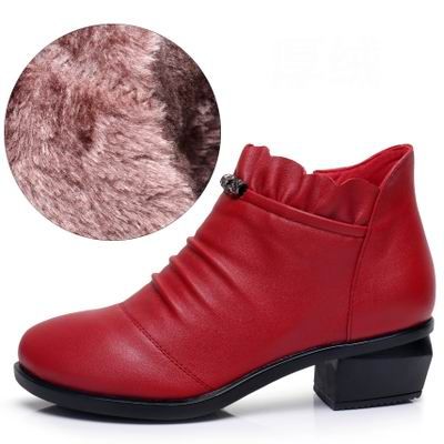 Leather Fur Ankle Boots  Casual Shoes WCS0206