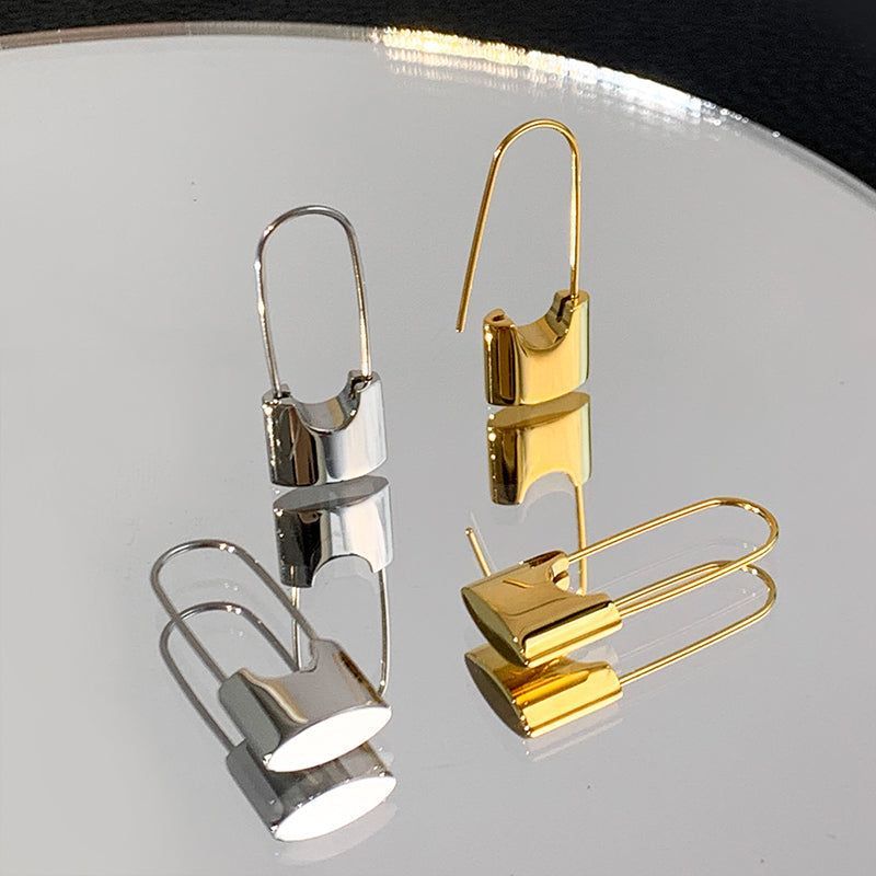 Metal Lock Unusual Earrings Charm Jewelry XYS0216