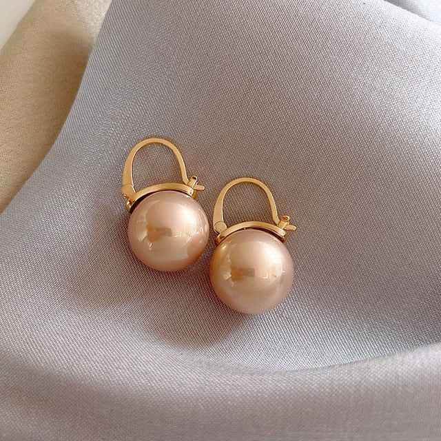 Simple Big Pearl Ball Earrings Charm Jewelry XYS0318