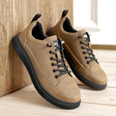 Casual Shoes: JF864 Work Safety Leather Sneakers