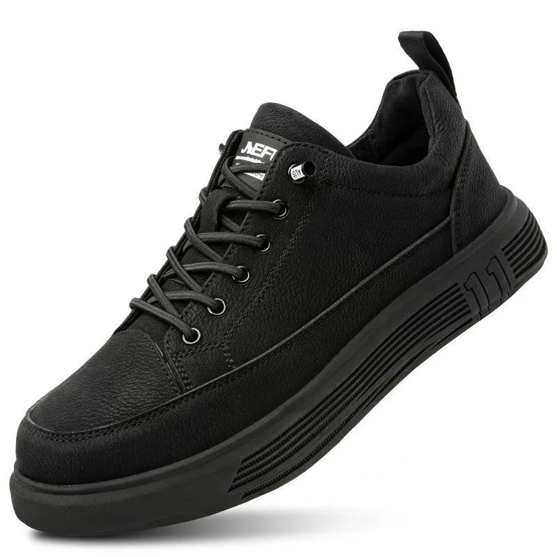 Casual Shoes: JF864 Work Safety Leather Sneakers