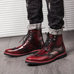 Casual Shoes Leather Ankle Boots Motorcycle  Rivet Boots #1537