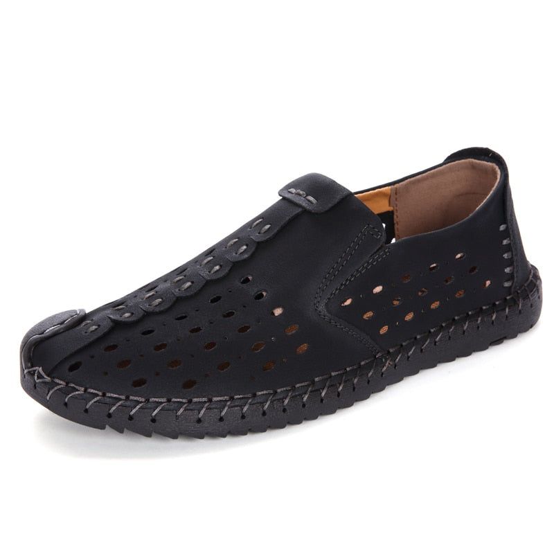 Casual Shoes Leather Summer Loafers Breathable Comfortable Flat