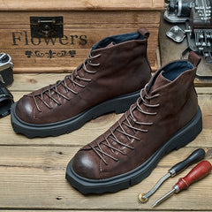 Casual Shoes MCSRE32 Soft Leather Motorcycle Ankle Boots