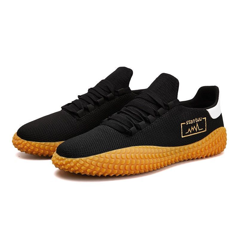 Casual Shoes Mesh Breathable Fly Weave Sneakers Black Shoes For Male