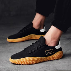 Casual Shoes Mesh Breathable Fly Weave Sneakers Black Shoes For Male