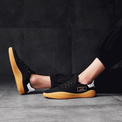 Casual Shoes Mesh Breathable Fly Weave Sneakers Black Shoes For Male