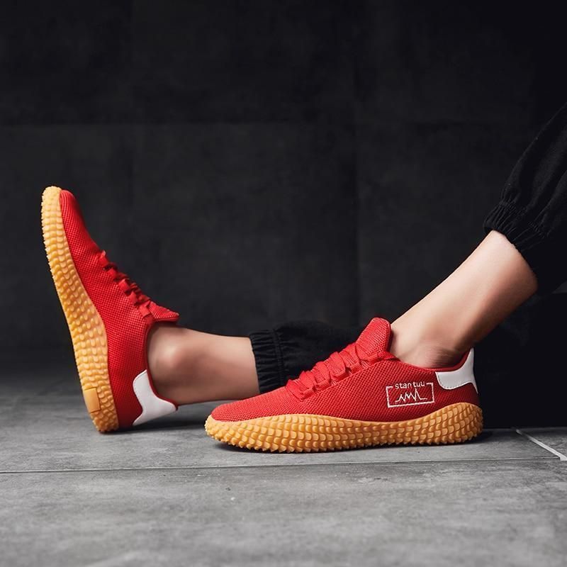 Casual Shoes Mesh Breathable Fly Weave Sneakers Black Shoes For Male