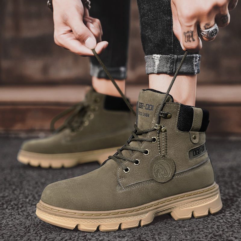 Casual Shoes Military Ankle Boots Lightweight PU Leather Footwear M2800