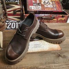 Casual Shoes QD110 - Leather Big Head Platform Oxfords