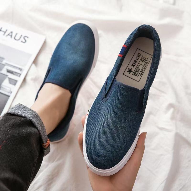 Casual Shoes Summer Canvas Shoes Slip on Male Flats Breathable Loafers Men Trainers Sneakers