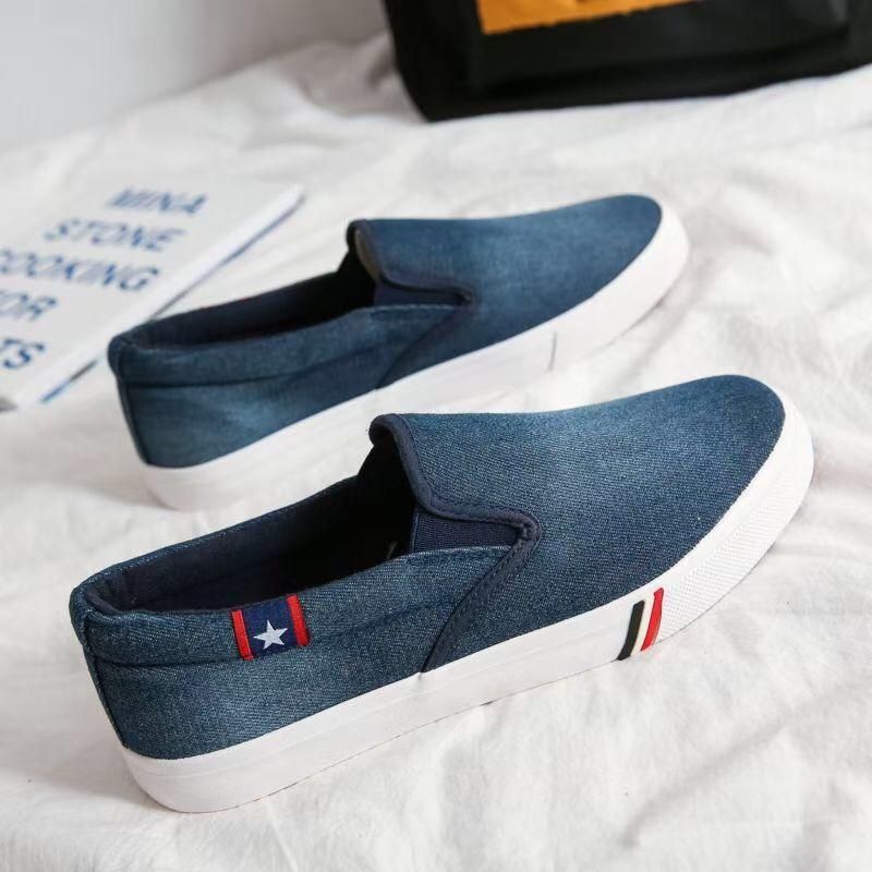 Casual Shoes Summer Canvas Shoes Slip on Male Flats Breathable Loafers Men Trainers Sneakers