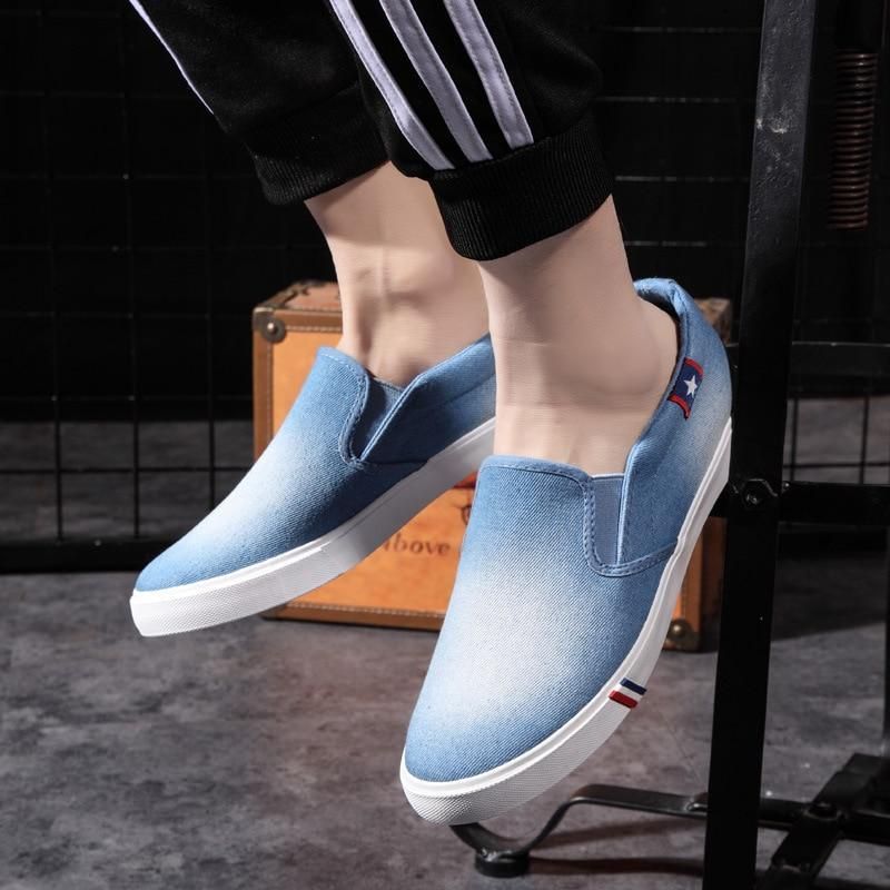 Casual Shoes Summer Canvas Shoes Slip on Male Flats Breathable Loafers Men Trainers Sneakers