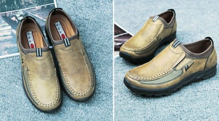 Casual Shoes Upscale  Brown Leather Flat Footwear Shoes