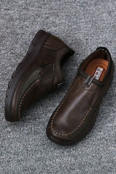 Casual Shoes Upscale  Brown Leather Flat Footwear Shoes