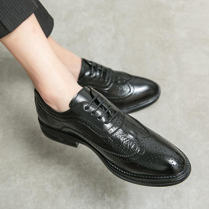 Leather Brogue Formal Business Casual Shoes - TZ1255