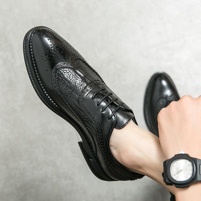 Leather Brogue Formal Business Casual Shoes - TZ1255