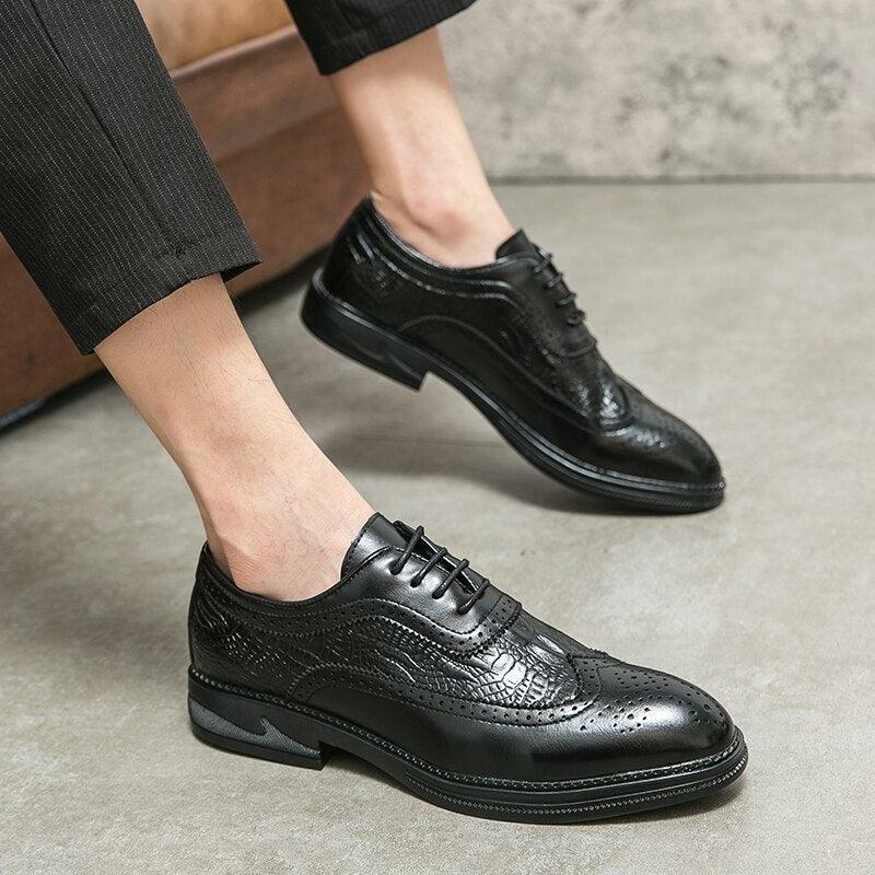 Leather Brogue Formal Business Casual Shoes - TZ1255