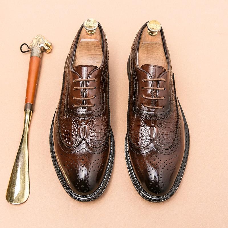 Leather Brogue Formal Business Casual Shoes - TZ1255