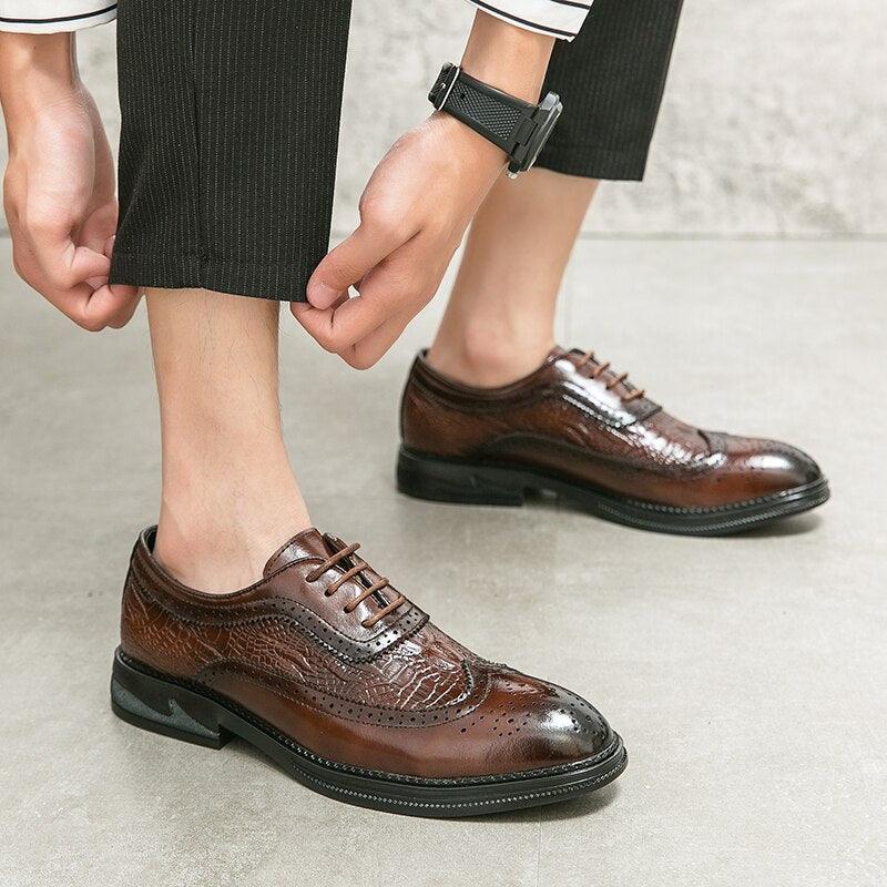 Leather Brogue Formal Business Casual Shoes - TZ1255