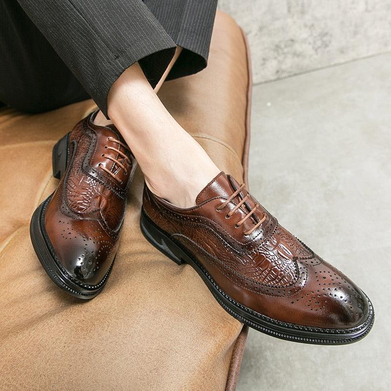 Leather Brogue Formal Business Casual Shoes - TZ1255