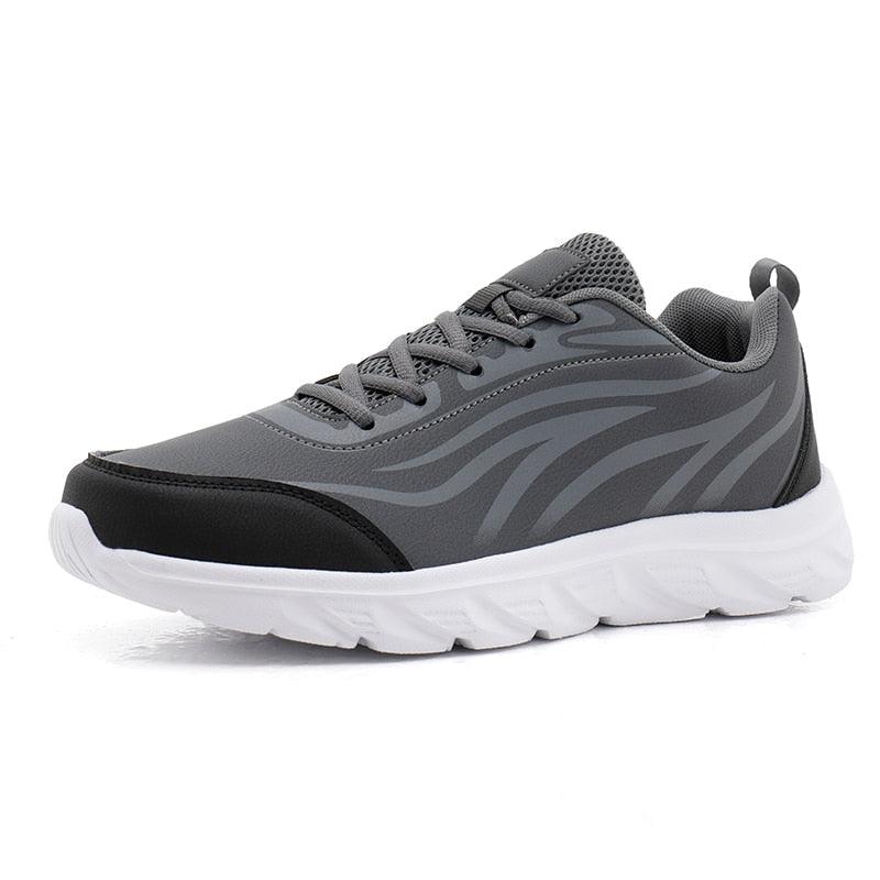 Lightweight Leather Sneakers: HZ153 Casual Sport Running Shoes