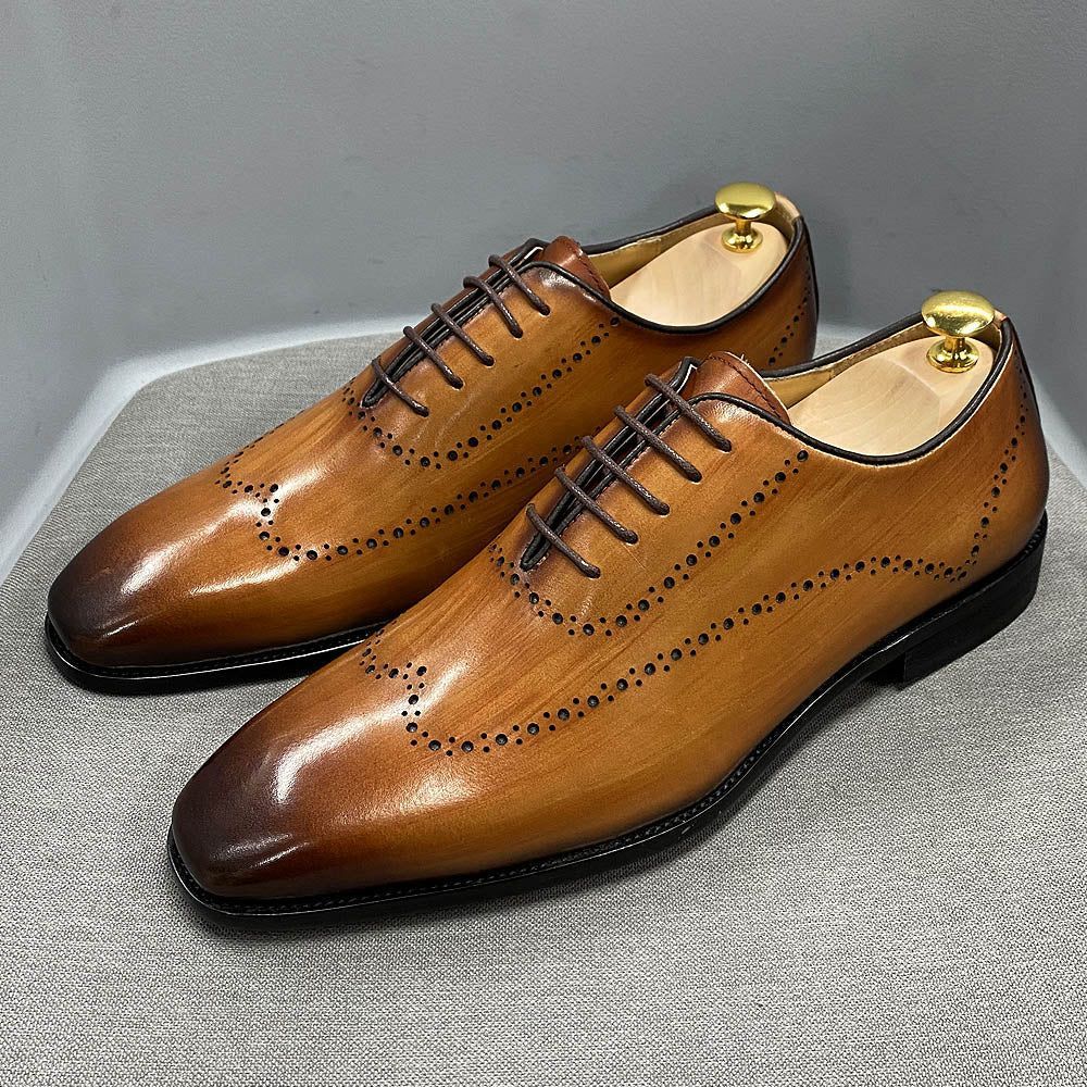 Oxford Shoes Leather  Business Office Brogue Dress Shoes MCSCOS0