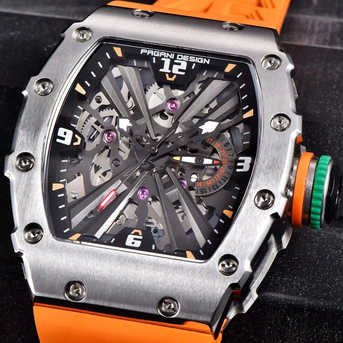 Simple Quartz Skeleton Sport Watch PD-1738 | Waterproof Rectangle Design