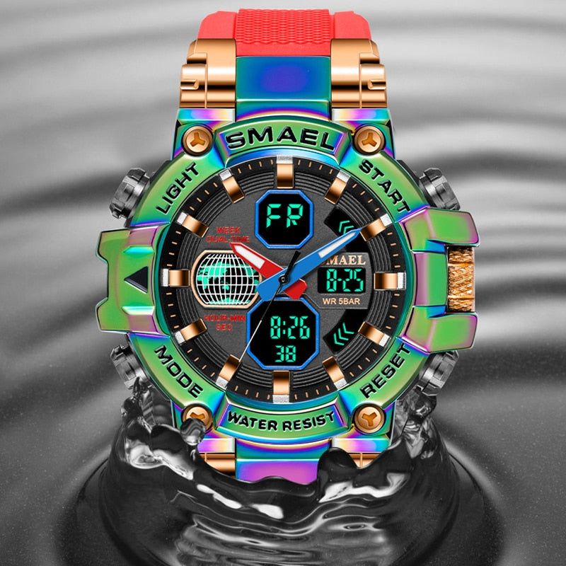 Simple Watch MSCWDD16  Waterproof Sport Dual Display Wristwatch