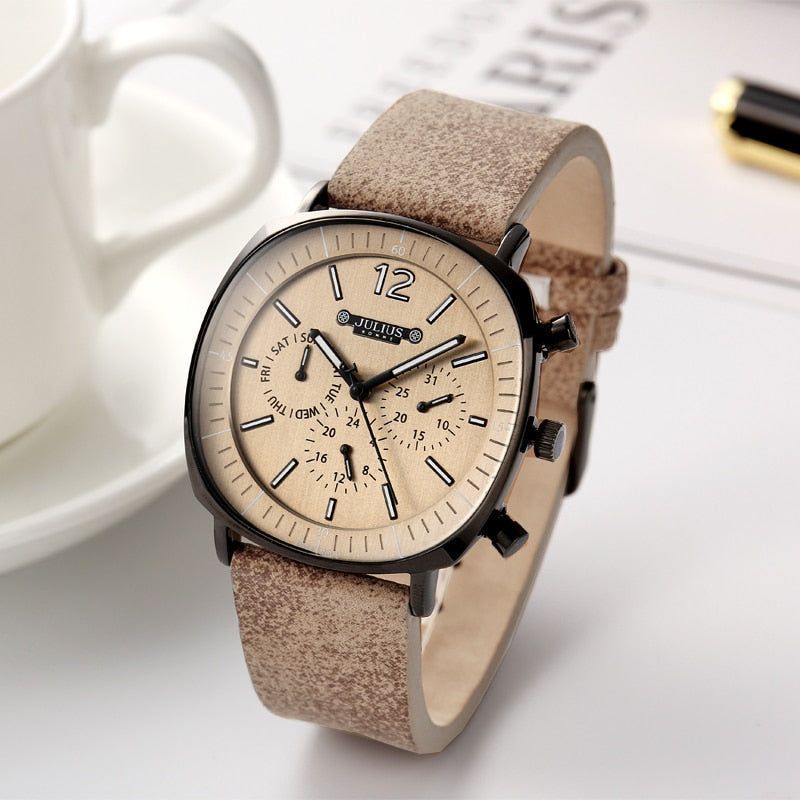 Simple Watches JAH-098 Business  With Leather Band