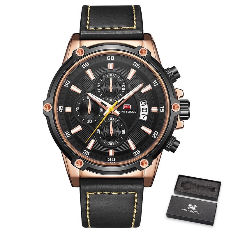 Watches Top  Watch Men Waterproof Leather Strap