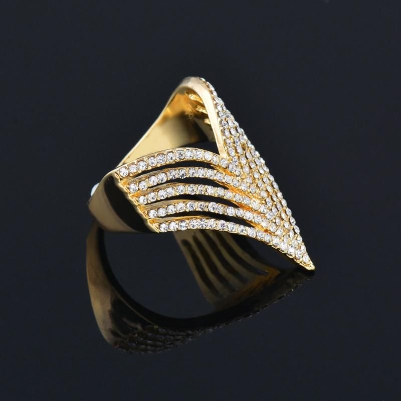 Micro Paved Cubic Multilayer Crystal Finger Rings Charm Jewelry