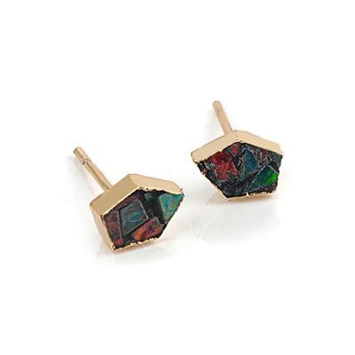 Mini Earrings Charm jewelry BS0337  Star Stud Earrings Fire Opal Stone