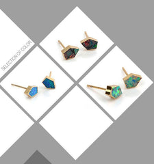 Mini Earrings Charm jewelry BS0337  Star Stud Earrings Fire Opal Stone