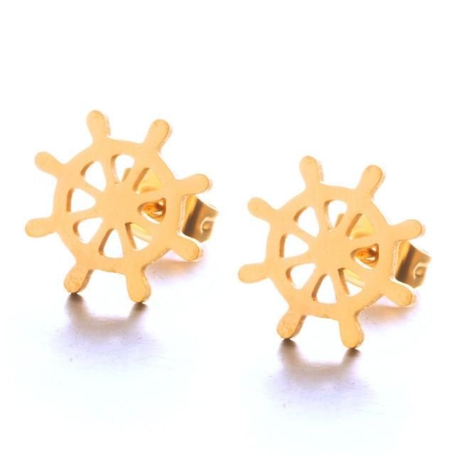 Mini Earrings Charm Jewelry Geometric Heartbeat  E021723BBB