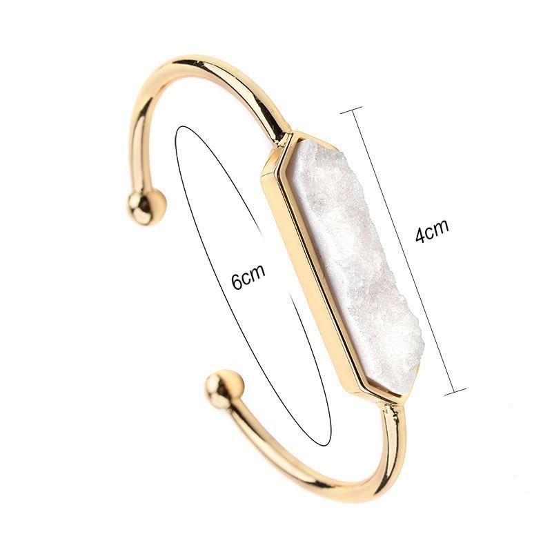 Natural Stone Bracelets Charm Jewelry BR004 Golden Bangles