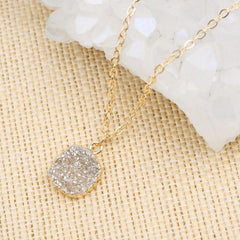 Necklaces Charm Jewelry Geometric Champagne Drusy Jewelry #NKS254