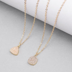 Necklaces Charm Jewelry Geometric Champagne Drusy Jewelry #NKS254