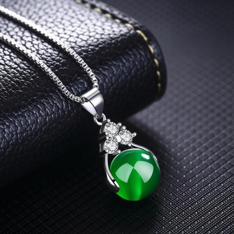 Necklaces Charm Jewelry Natural Green Chalcedony #201803303