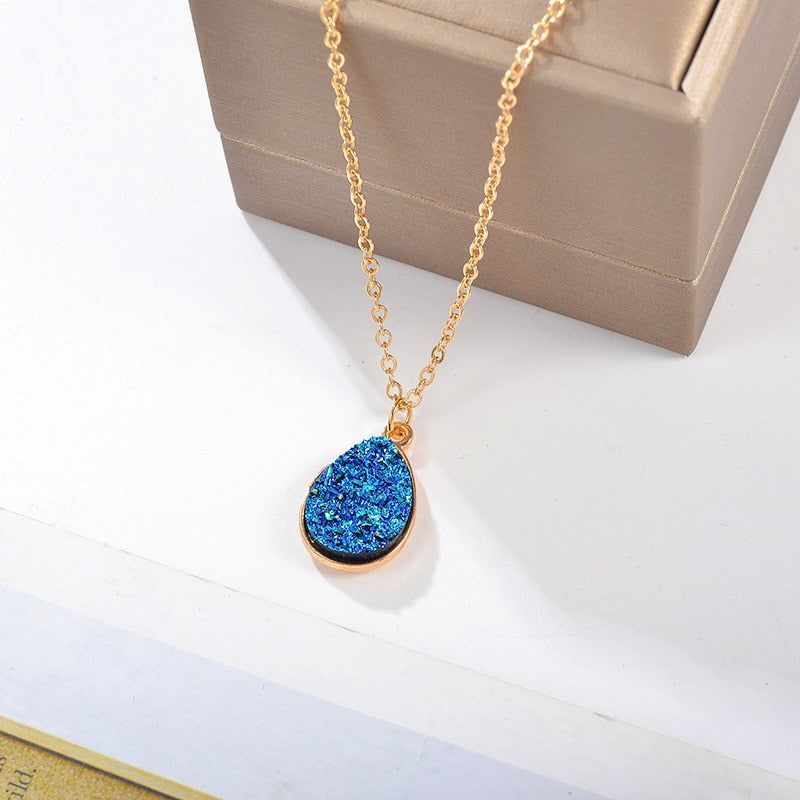 Necklaces Charm Jewelry Natural Stone Water Drop Pendant COS0454