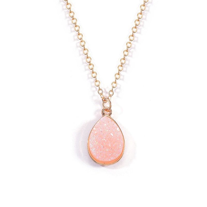 Necklaces Charm Jewelry Natural Stone Water Drop Pendant COS0454