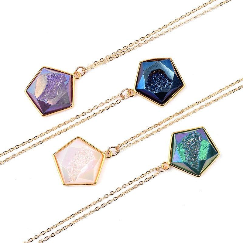 Necklaces Charm Jewelry NCJB57 Crystal Druzy Stone Choker