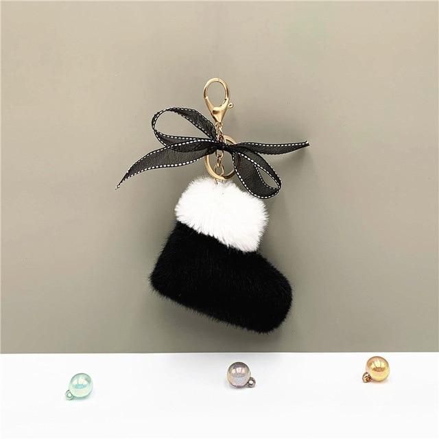 New Boots Keychain Cute Bow Bag Pendant Cartoon Plush Car Key Chain Ring Gift Accessories