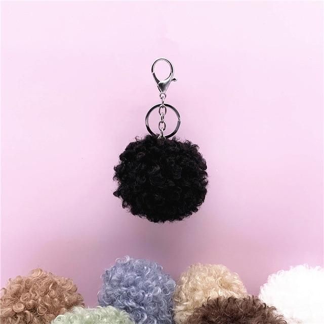 New Curly cute Fur Key chain Car plush Keychain Pom-Pom bag pendant creative gift jewelry accessories pendant